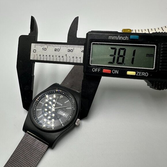 Miykon Watch Men Black Day Date Dial 38MM Mesh Buckle Band New Battery 9 Inch - Picture 10 of 13